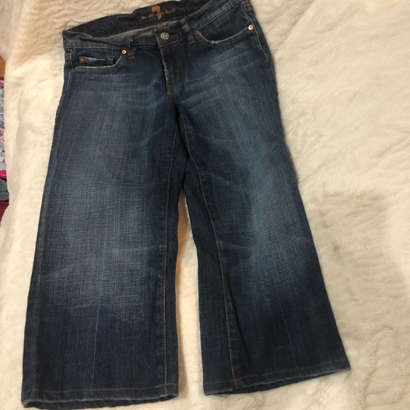 7 for all Mankind rhinestone embellished capris - Picture 3 of 3